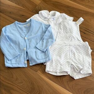 Ralph Lauren Light Blue Cardigan and White Set